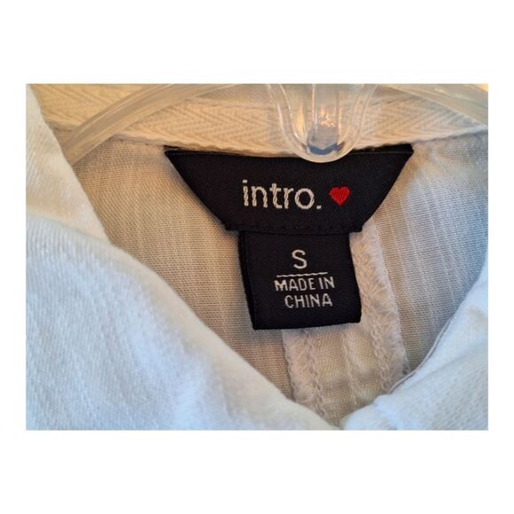 Intro Long Roll-Tab Sleeve Snap Button Up Slub Lyocell Shirt S White Excellent - Picture 8 of 16